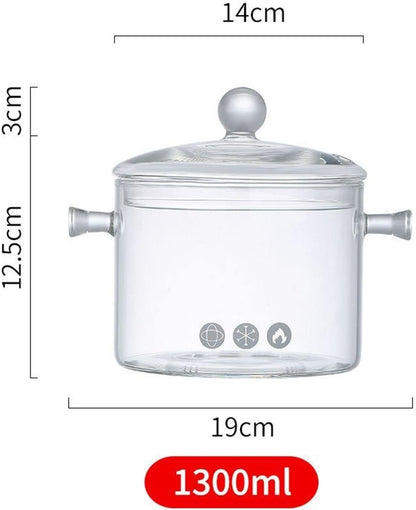 🍲✨ Clear Glass Cooking Pot 🥘 Elegant Kitchen Essential 🌿🔥