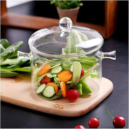 🍲✨ Clear Glass Cooking Pot 🥘 Elegant Kitchen Essential 🌿🔥